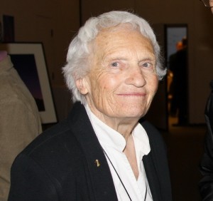 Andrea Mead Lawrence in 2008, hosting the Andrea Lawrence Institute for Mountains and Rivers Award Banquet. Photo by Arya Degenhardt.