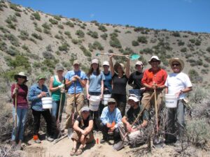 Staff and volunteers after planting 100 seedlings. Photo by Erika Obedzinski