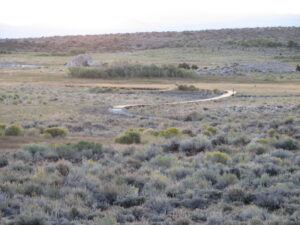 The rebuilt Gaines Boardwalk, part of the State Reserve, leads toward Mono Lake at sunrise. Photos by Geoff McQuilkin.