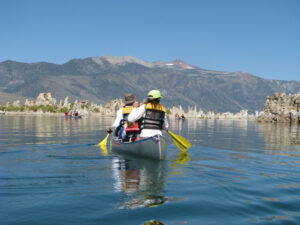 Intern Claire Skinner giving a canoe tour near South Tufa.  Picture yourself here on October 24, 2009.  Photo by Elin Ljung