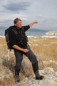 Researcher Scott Stine has studied aspects of Mono Lake's climatic history since the mid-1970s. Photo by Arya Degenhardt.