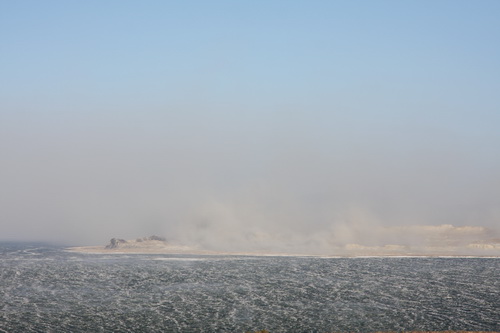 2009-12-06 dust storm Paoha Island dust storm, December 6, 2009. Photo by Arya Degenhardt