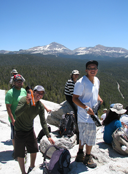 The Urban Semillas group reaches the top of Lembert Dome. Photo by Michael Clausen.