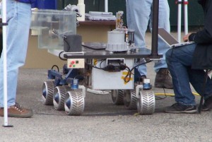 The 1998 rover is built with off-the-shelf parts and is a useful testing platform here on Earth. The rovers that go to Mars are designed specifically for that purpose. Photo by Greg Reis.