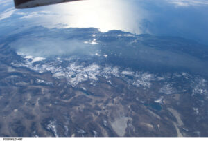 ISS image of Mono, Walker, Tahoe, Pyramid lakes with Western Nevada and California to the Pacific.