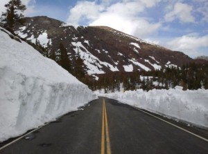 Tioga Road just past Tioga Pass Resort. May 7, 2011 photo by Greg Reis.