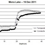 Mid-December profile of Mono Lake's water column courtesy of Dr. Robert Jellison. Click to enlarge. Mid-December profile of Mono Lake's water column courtesy of Dr. Robert Jellison. Click to enlarge.