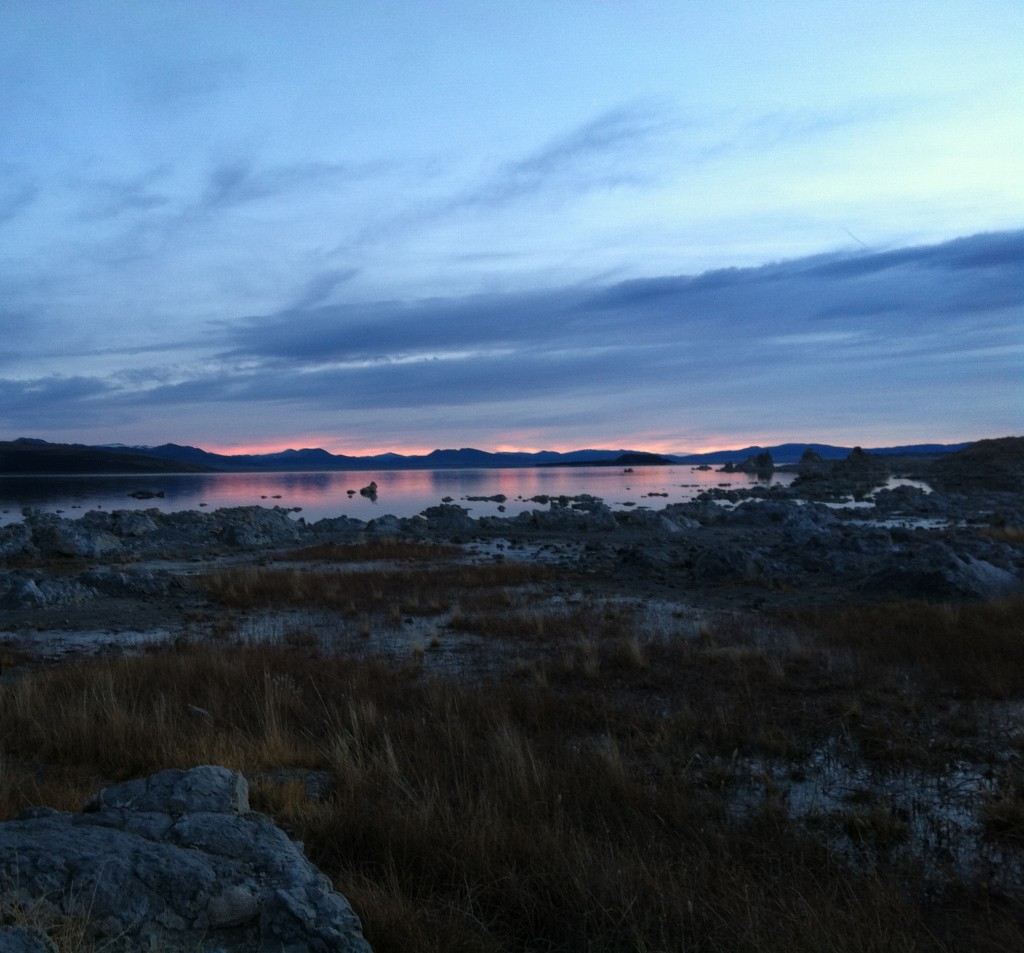 Mono Lake displaying its mirror-like properties. Photo by B.Ball.