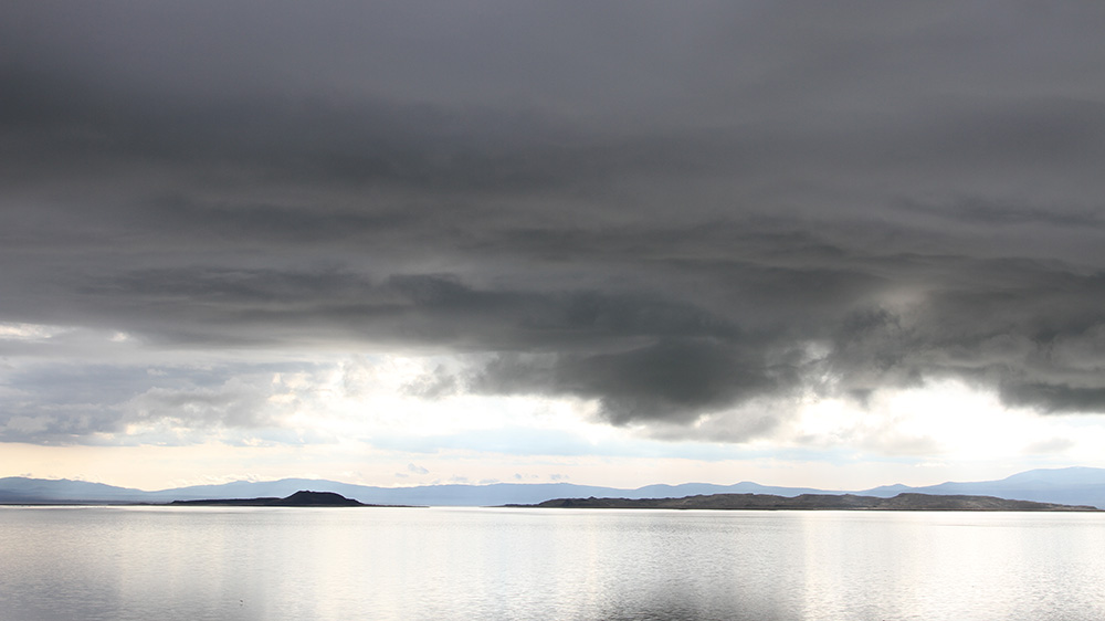 Clouds have covered the Mono Basin for much of the last three weeks. Mono Lake on May 20. Photo by Arya Degenhardt.