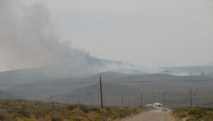 An as-yet-unnamed wildfire started on Saturday, September 12 near Green Creek just north of the Mono Basin. Photo by Lisa Cutting.