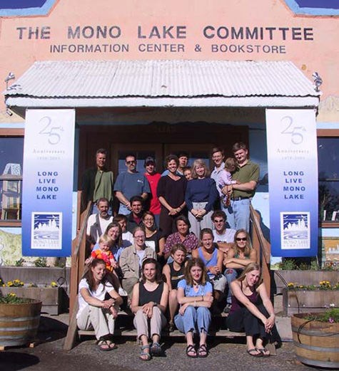 The 2003 Mono Lake Committee staff, with Randy XXXXXXXXXXXXX. Photo by Arya Degenhardt.