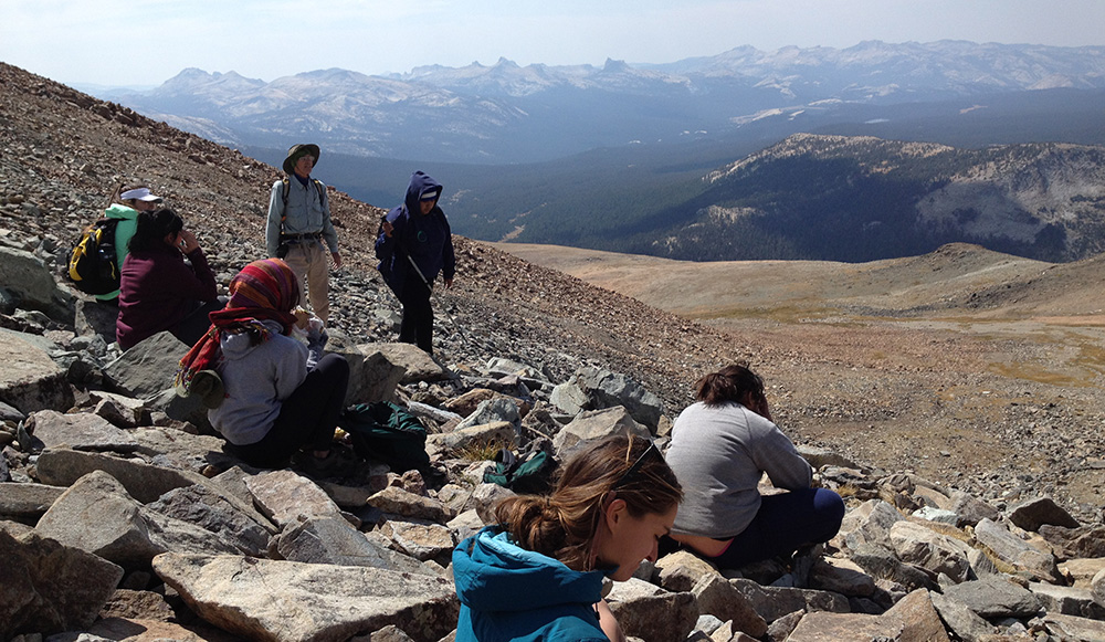 Roosevelt High School students hike in the High Sierra as part of their stay at the OEC. Photo by Elina Rios.