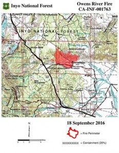 Map of the Owens River Fire. Courtesy of Inyo National Forest.