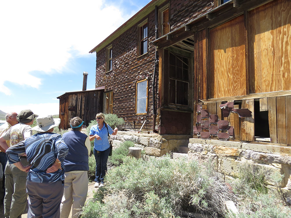 Bodie Foundation historian and guide Terri Geissinger brings history alive in Visions of the Past. Photo by Nora Livingston.