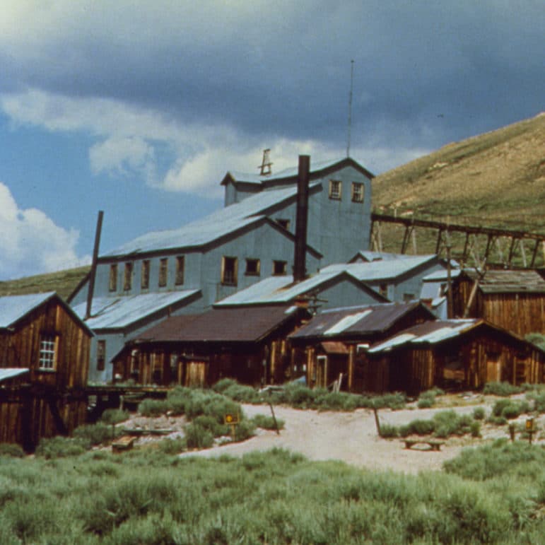 Buildings and mining infrastructure at Bodie State Historic Park.