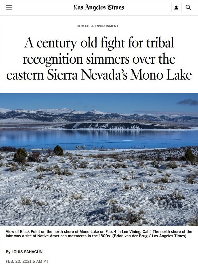 Screen shot of the article in the LA Times.