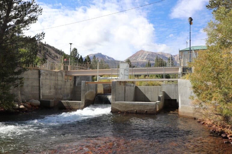 Los Angeles Department of Water and Power water diversion structure on Lee Vining Creek.