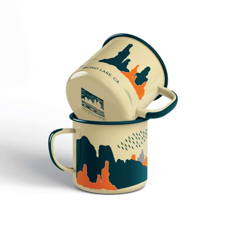 Mono Lake enamel camp mugs