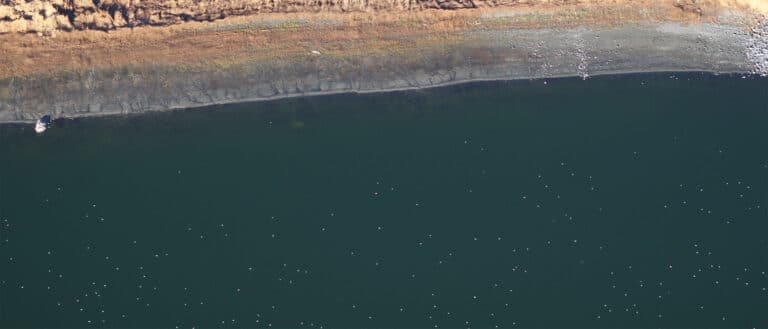 A view from above looking at water