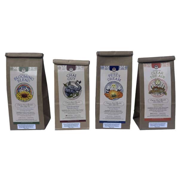 Locally hand-blended organic teas