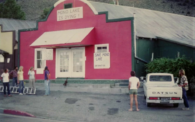 Sally Gaines, our Board Chair, wrote about how the front of the Mono Lake Committee Information Center & Bookstore has changed over the years. Did you know? The building was originally a dance hall where workers building the Los Angeles Aqueduct came to socialize. From its pink iteration in 1979 to today, there have been lots of changes! Read Sally’s post at monolake.org/storefront. 📷 Mono Lake Committee archive photos